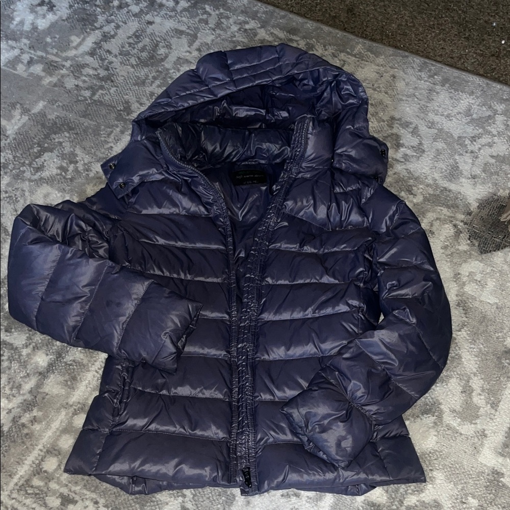 United Colors Of Benetton Dark Blue Quilted Hooded Puffer Jacket